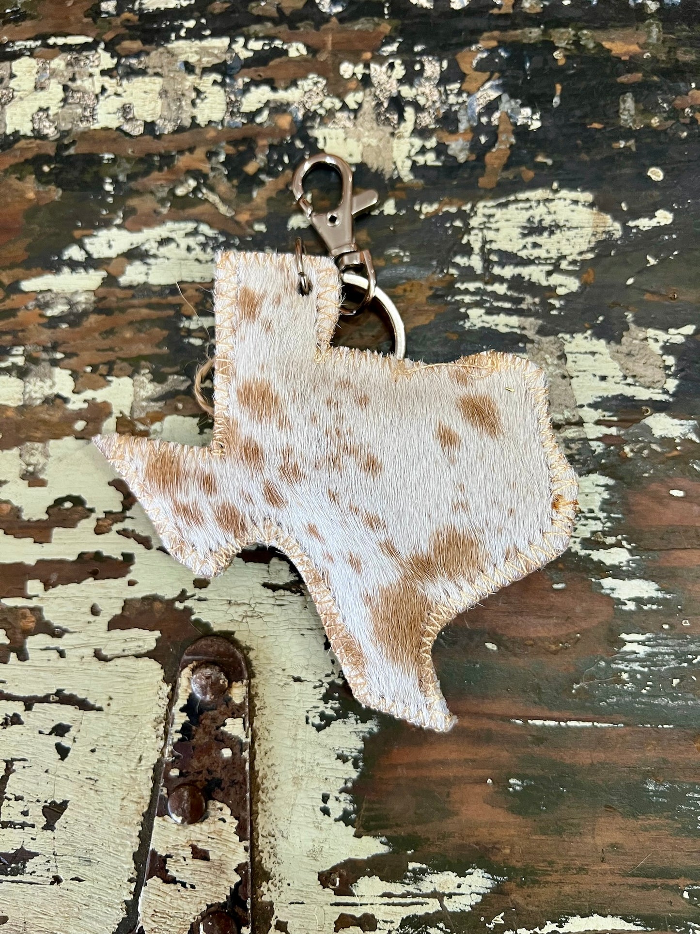 Texas Cowhide Key Chain