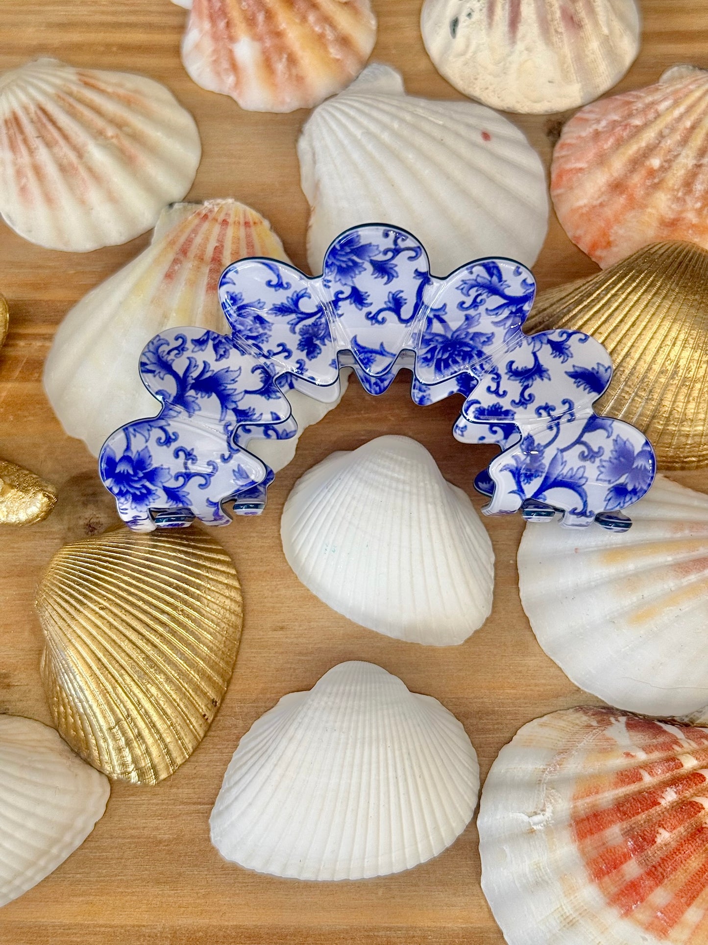 Blue Willow Hair Clips