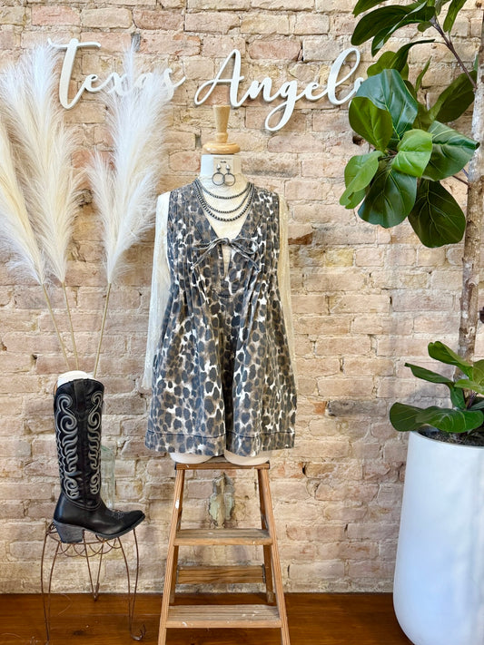 Don't Mind If I Do Dark Leopard Print Romper