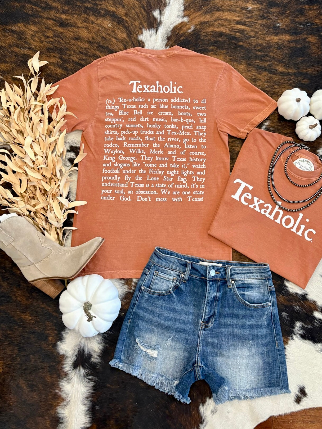Burnt Orange Texaholic Graphic Tee