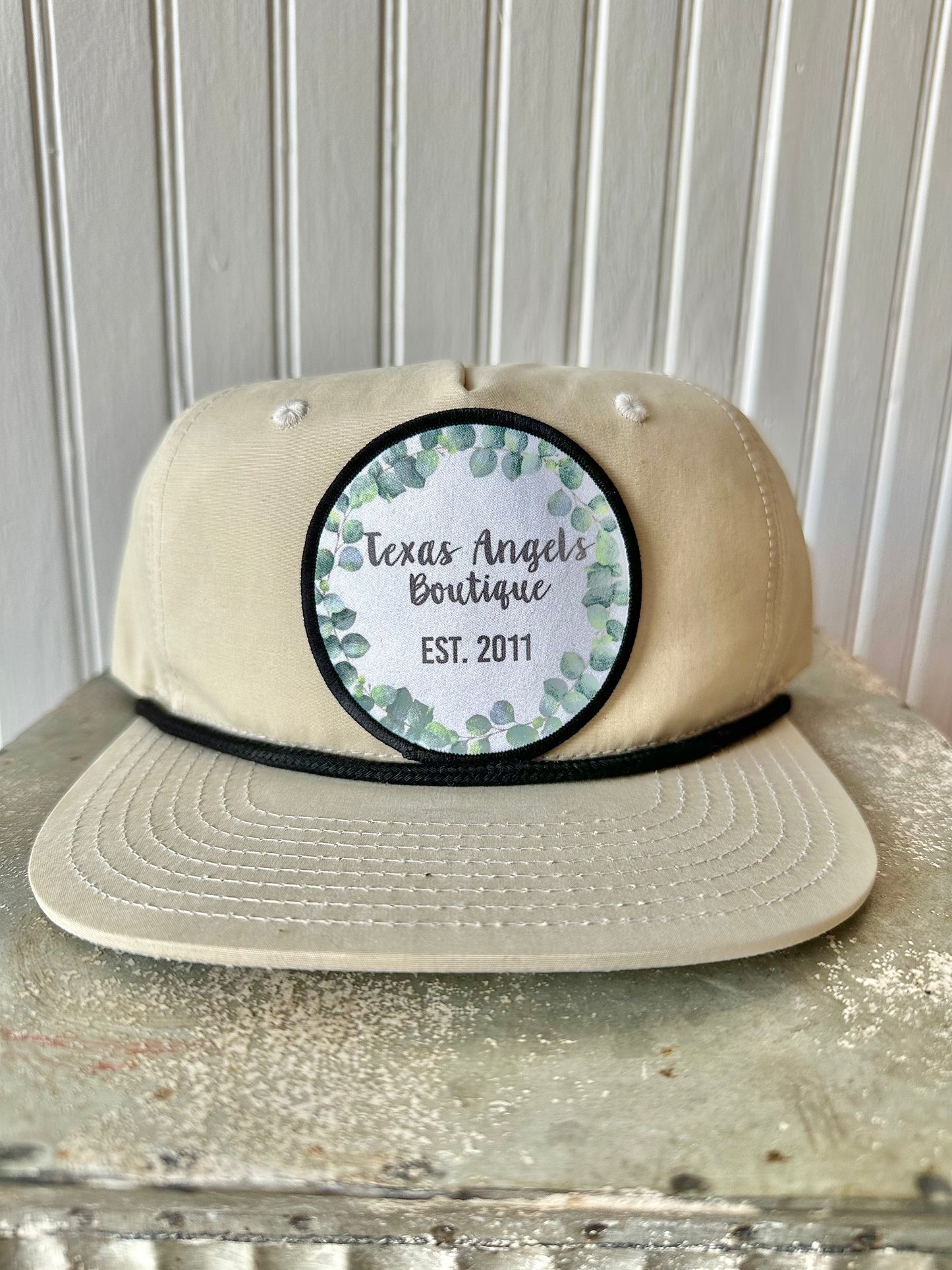 Khaki Texas Angels Boutique Logo Trucker Hat