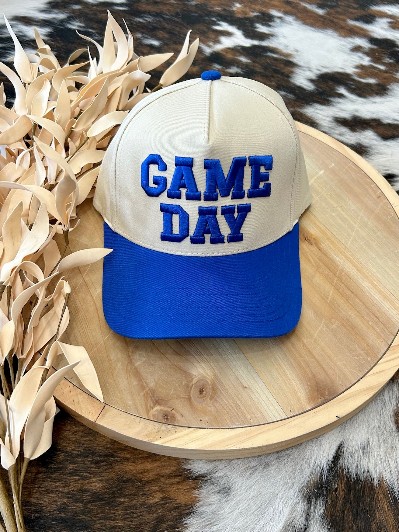 Game Day Royal Blue Embroidered Trucker Hat