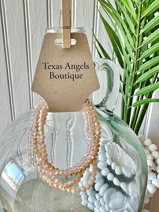 Peach Stretchable Bracelet Stack