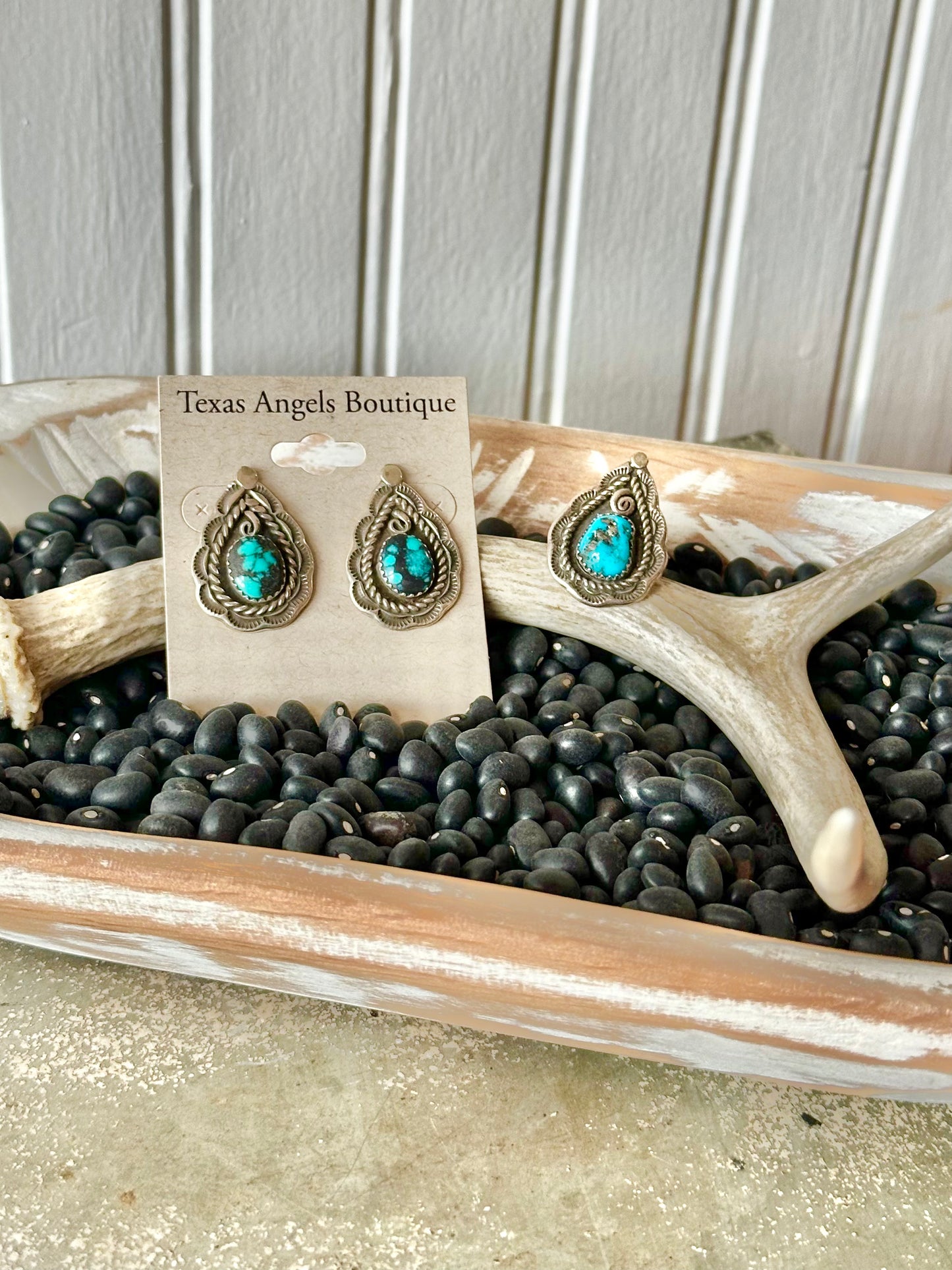 Sterling Silver & Genuine Turquoise Teardrop Studs