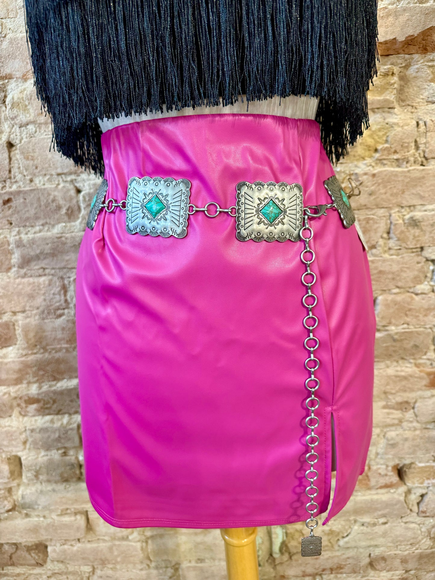 50% Off - Party Barn Bound Pink Pleather Skirt