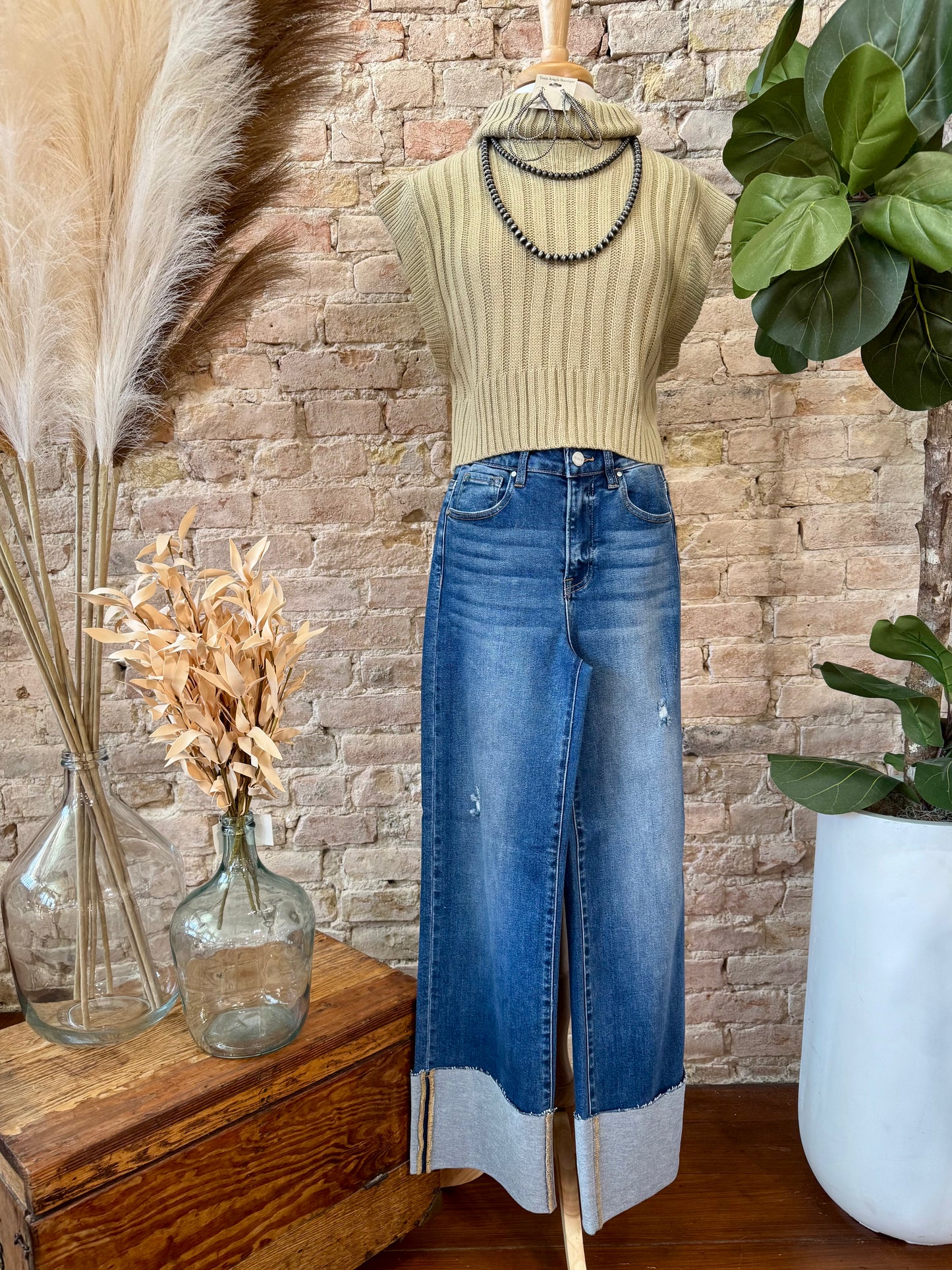 Trust The Process Taupe Turtleneck Sweater Top