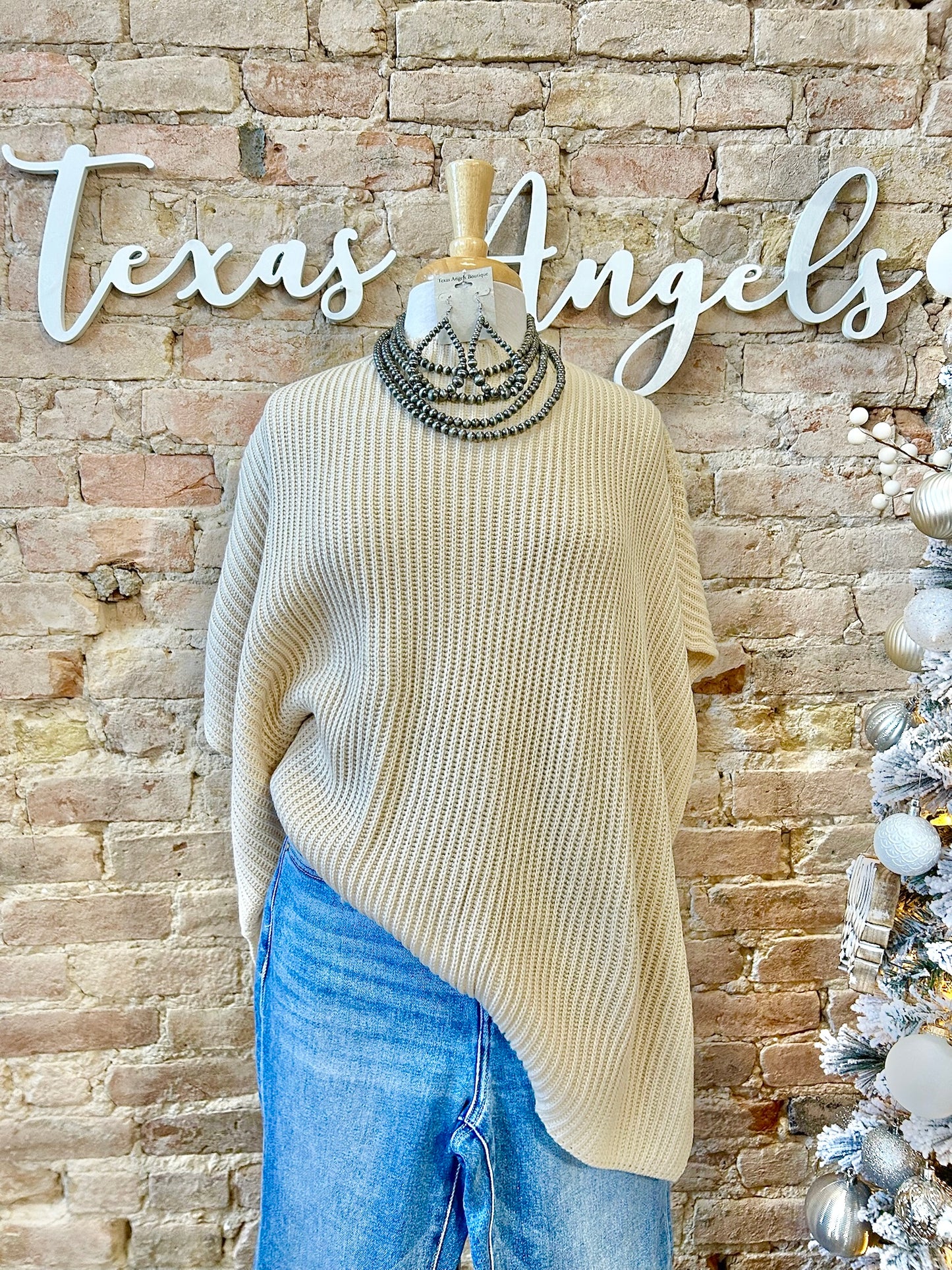On To The Next Oatmeal Knit Sweater Top