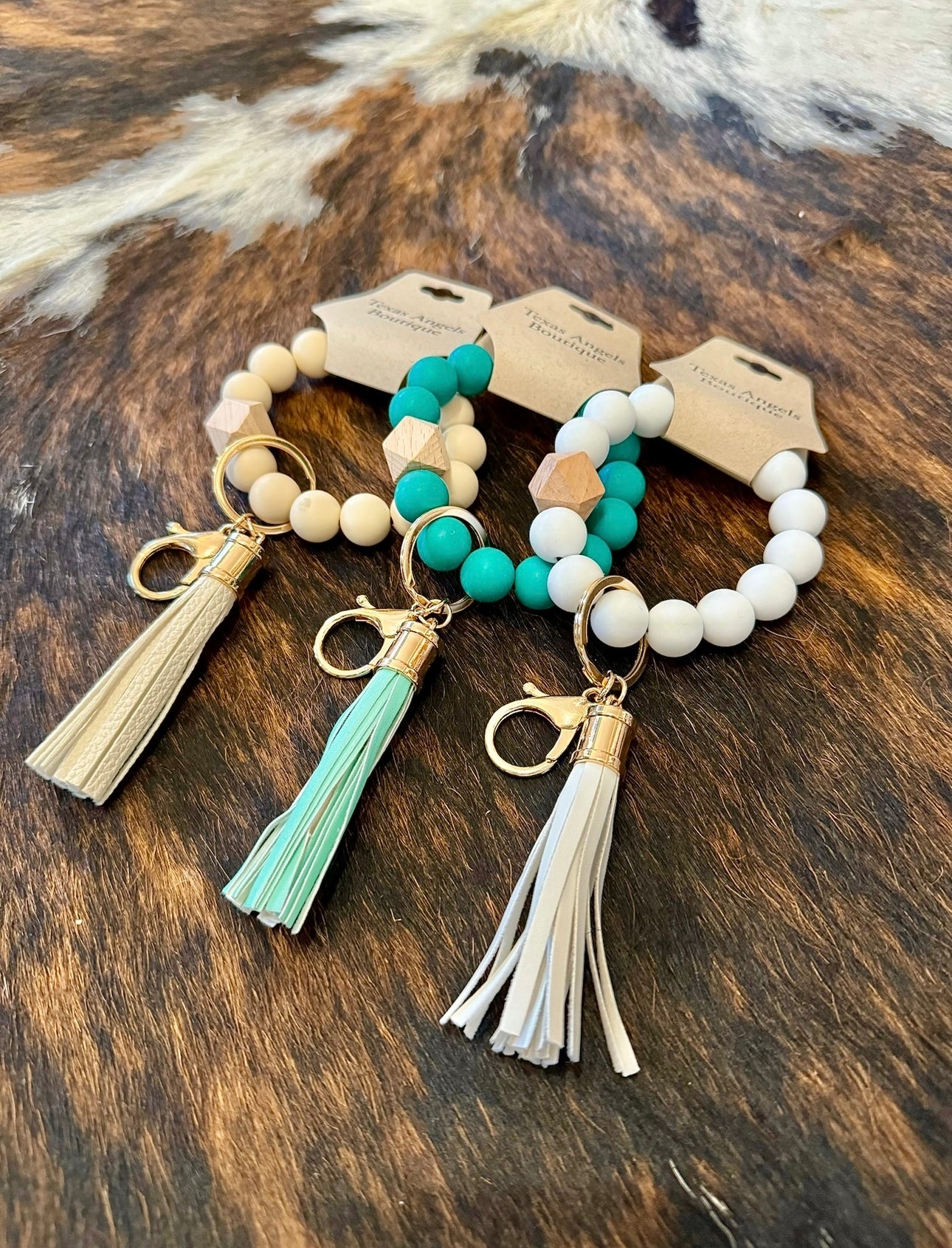 Beaded Silicone Tassel Keychain