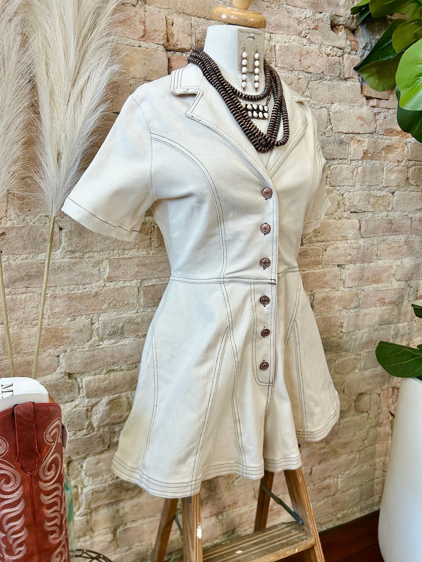 Cocktails & Catching Up Cream Romper