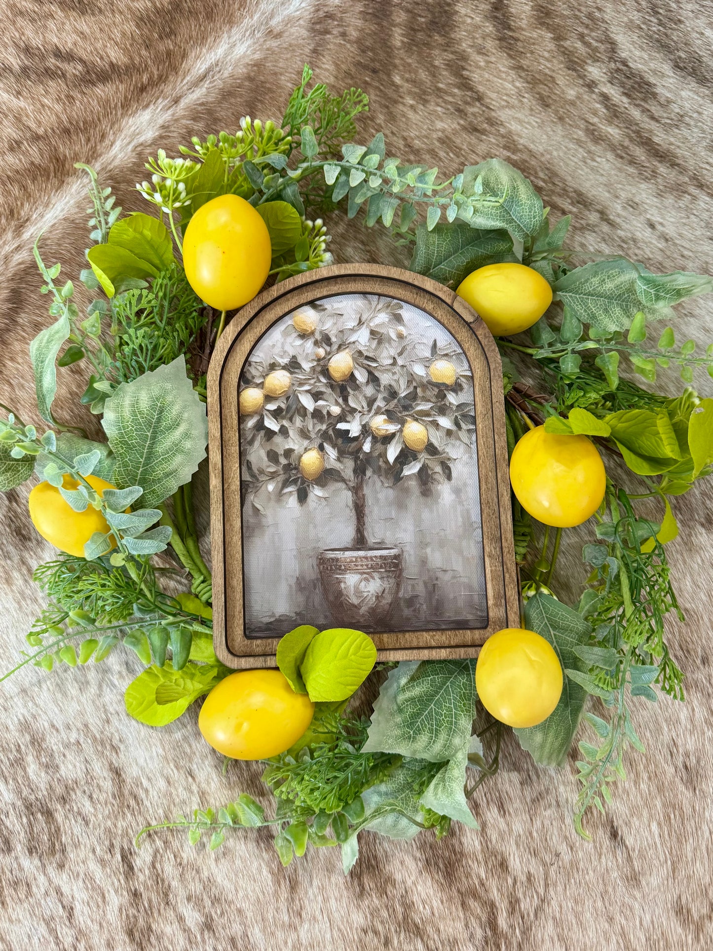 50% Off - Arched Lemon Tree Canvas Decor