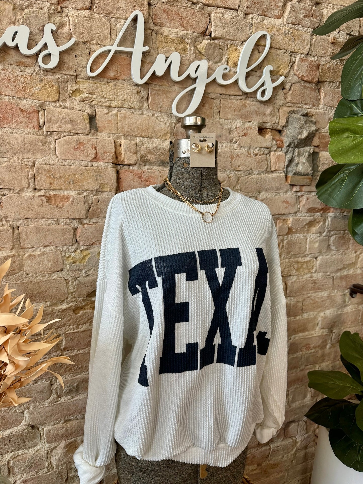 White Texas Pullover