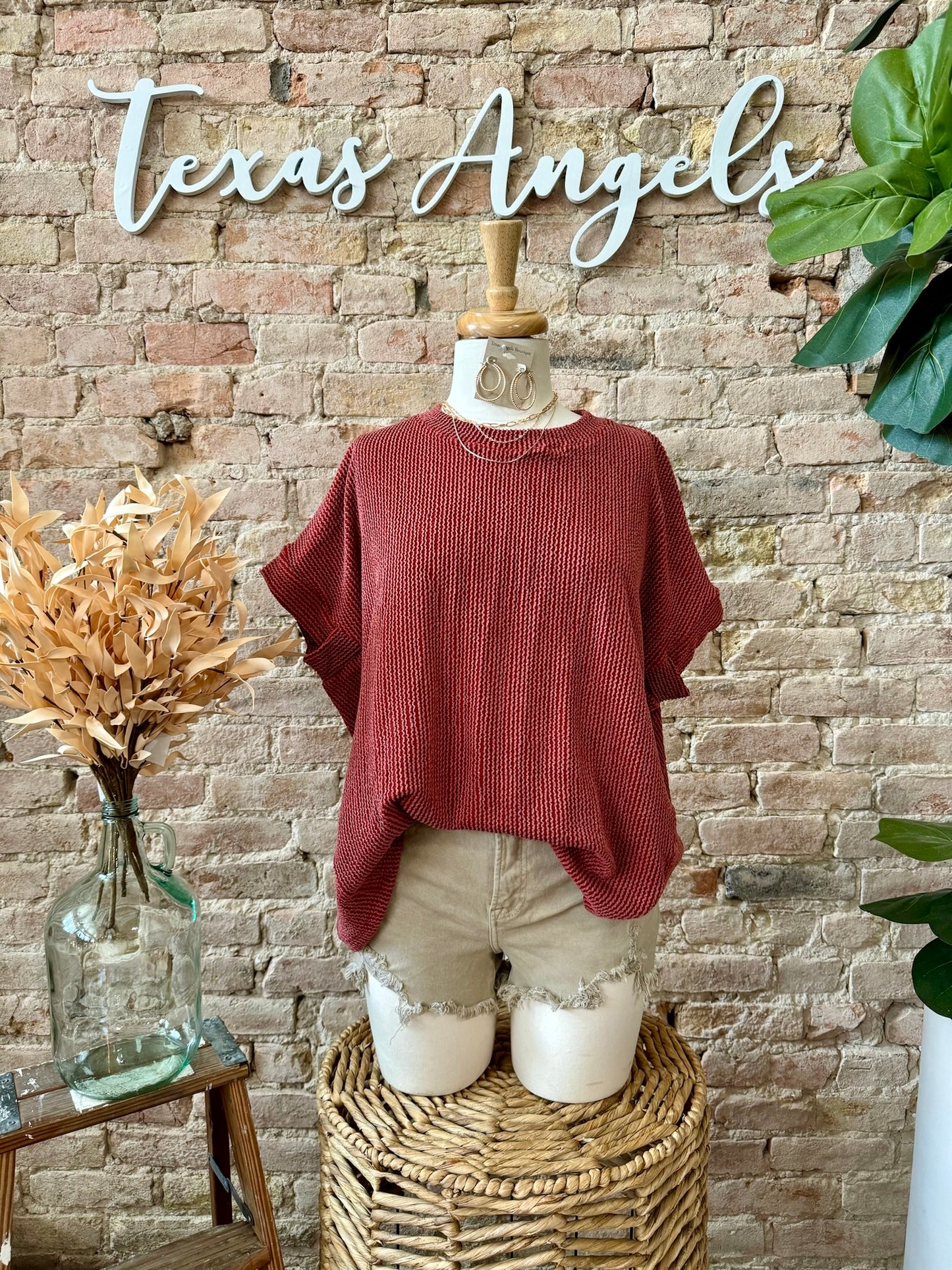 Transitioning Into Fall Rust Top