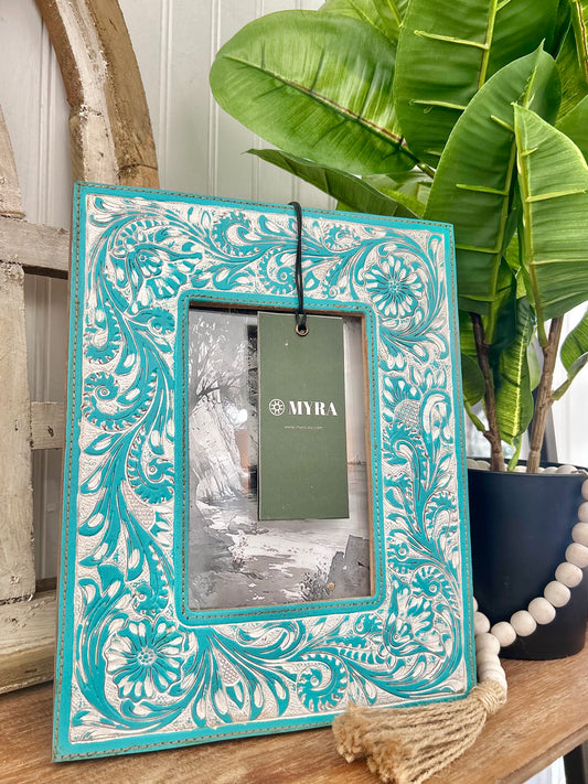 MYRA Tooled Leather Picture Frame