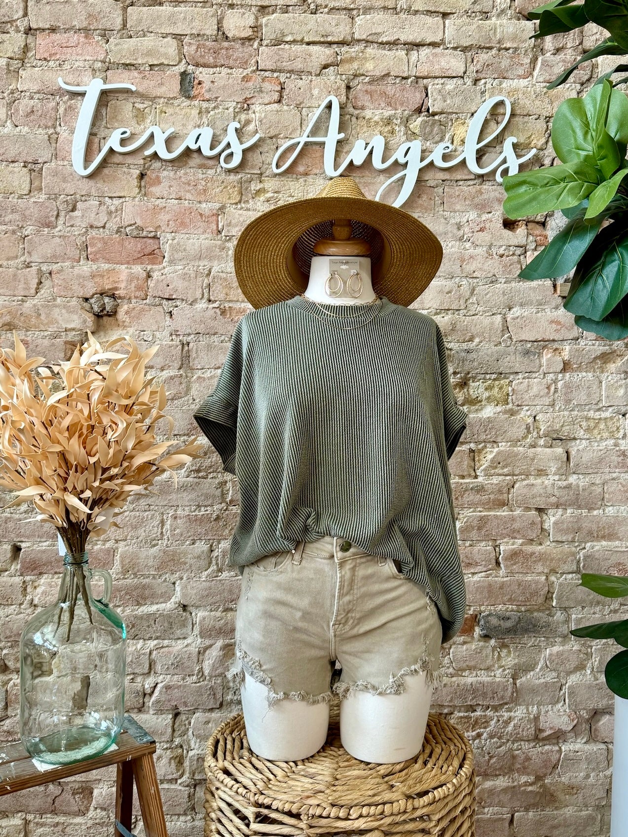 RESTOCK Transitioning Into Fall Olive Top