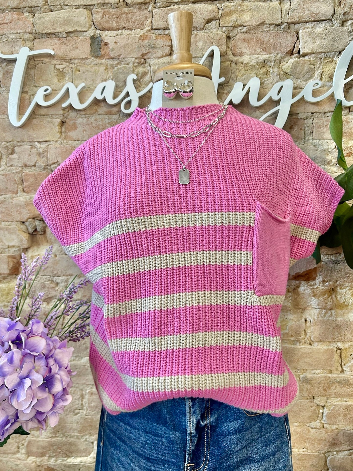 Promises Worth Keeping Pink Striped Knit Top