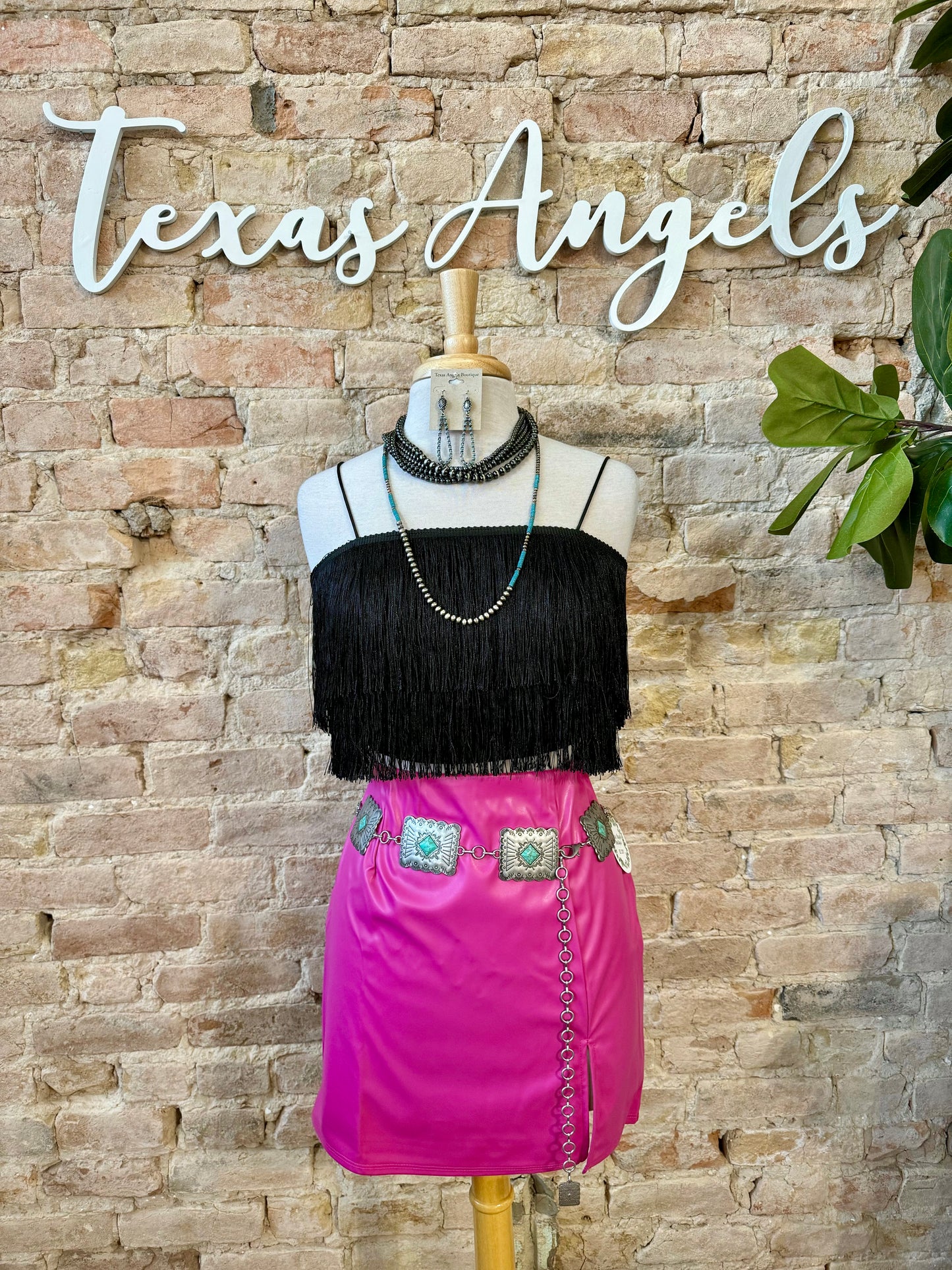 50% Off - Party Barn Bound Pink Pleather Skirt