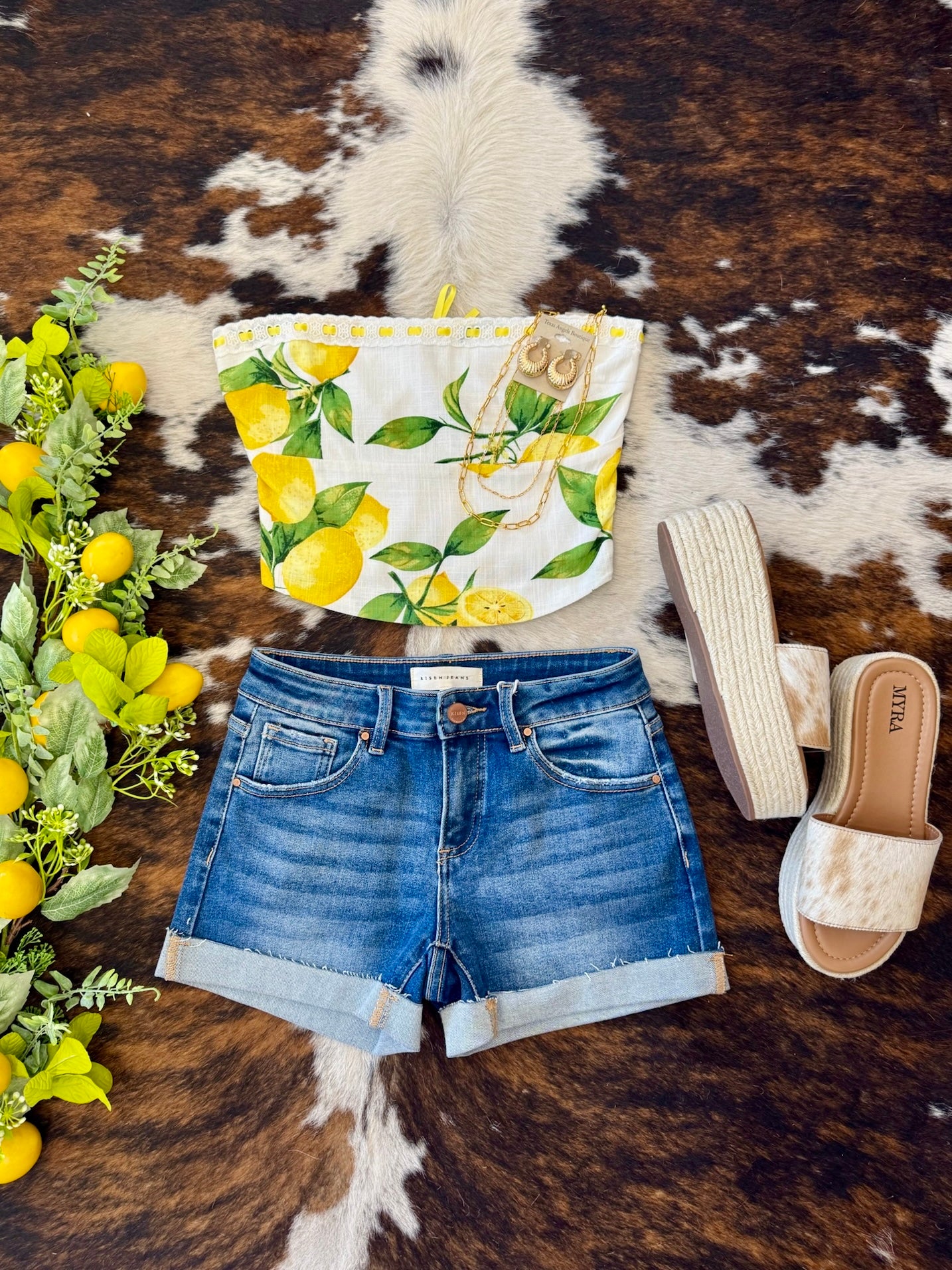 Hello Lovely Lemon Crop Top
