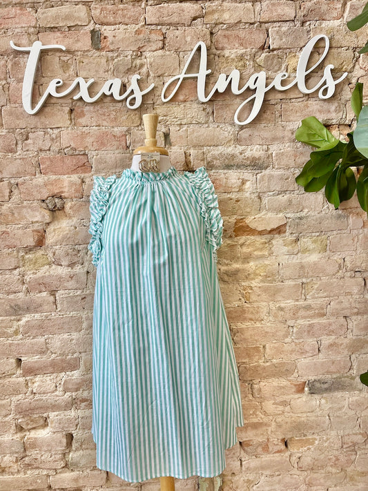 40% Off - Sage Striped Dress