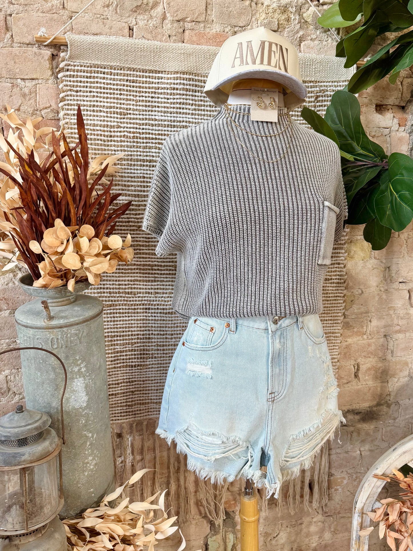 Knew All Along Mocha Mineral Wash Knit Top