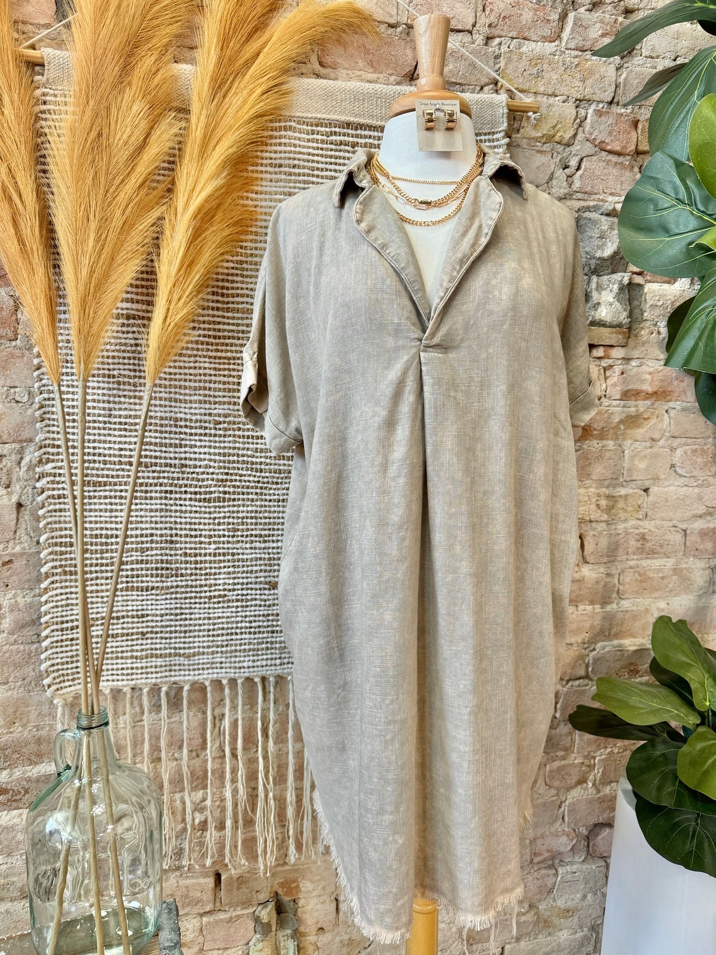 Down To Earth Beige Dress