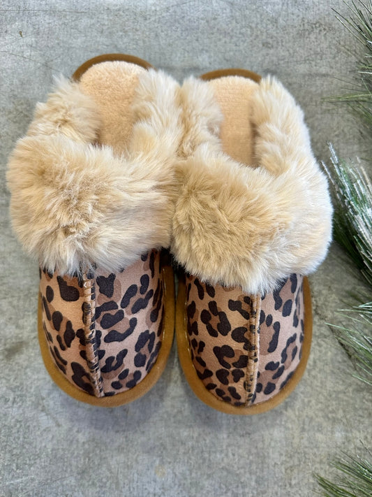 Leopard Print House Slippers