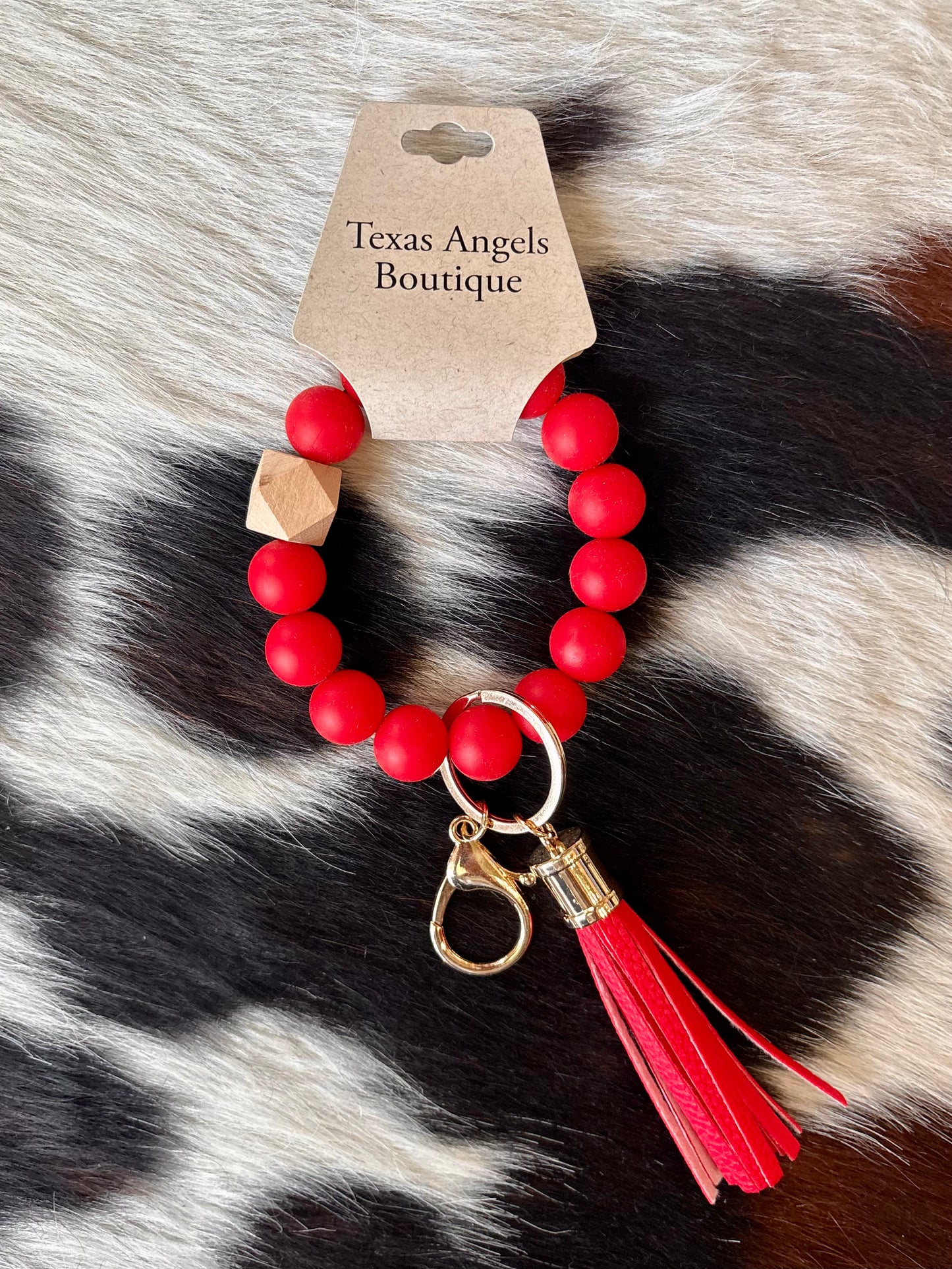 50% Off - Beaded Silicone Tassel Keychain