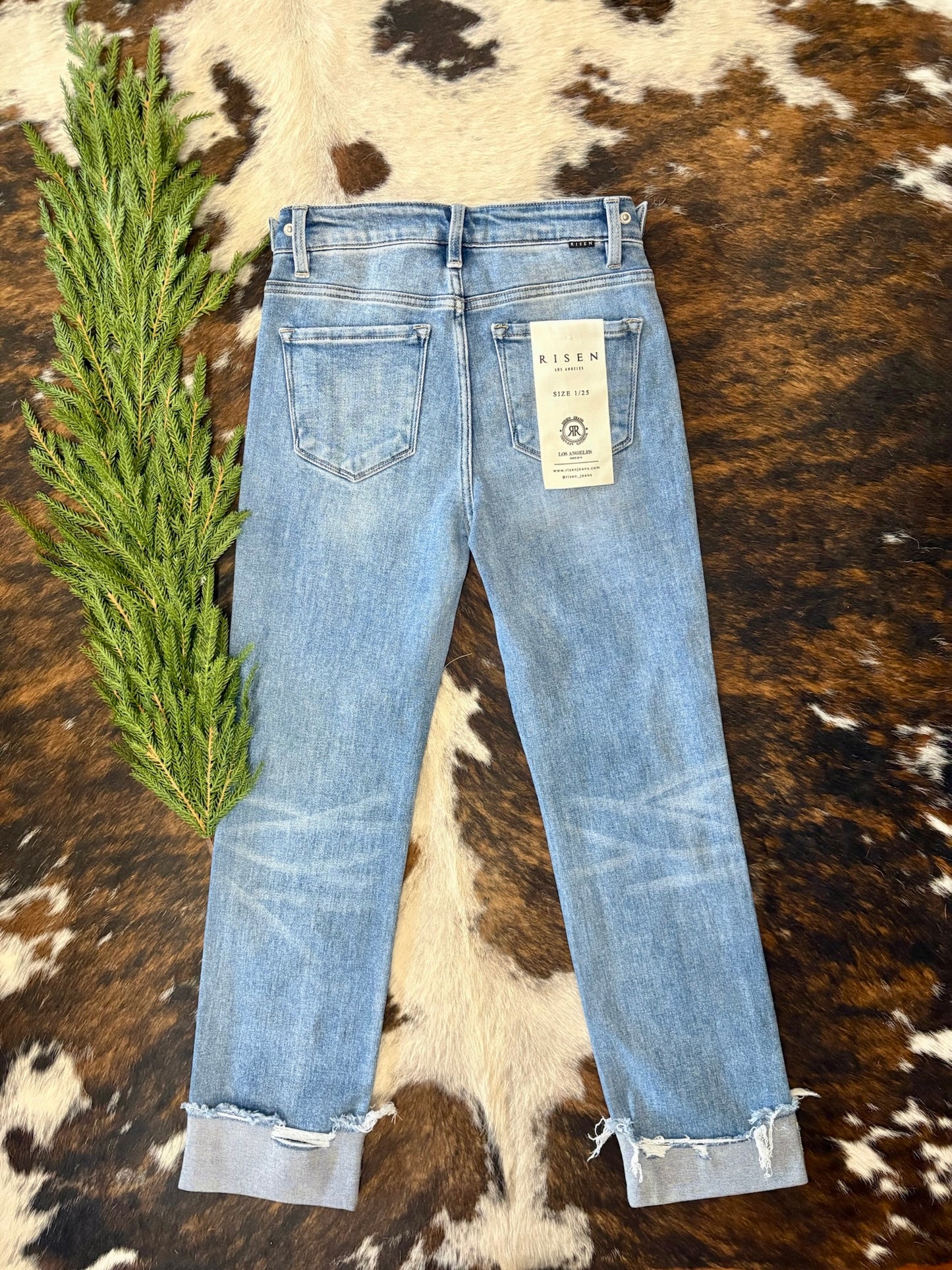 RESTOCK She's A Little Shy Straight Leg Risen Jeans