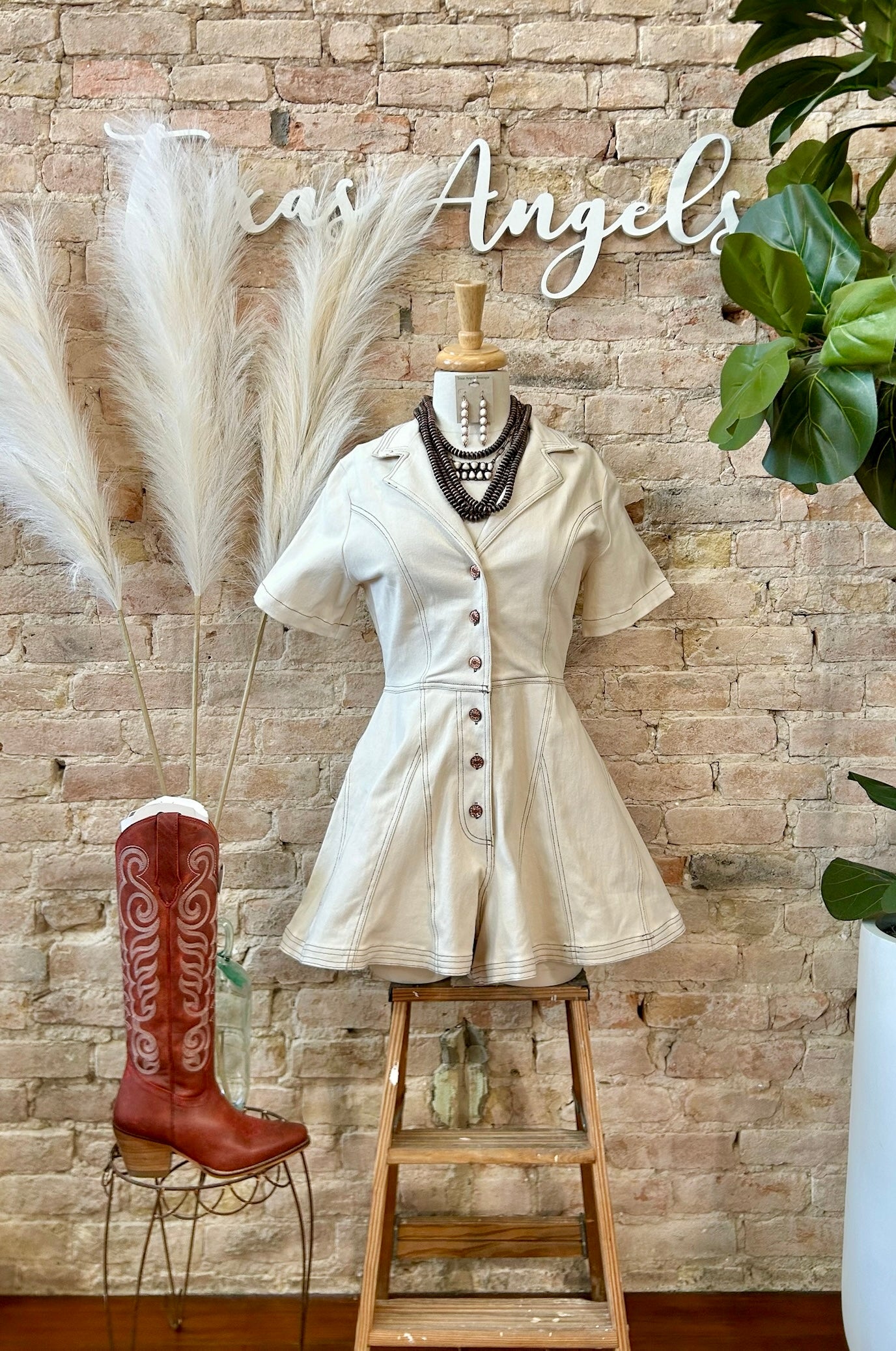 Cocktails & Catching Up Cream Romper
