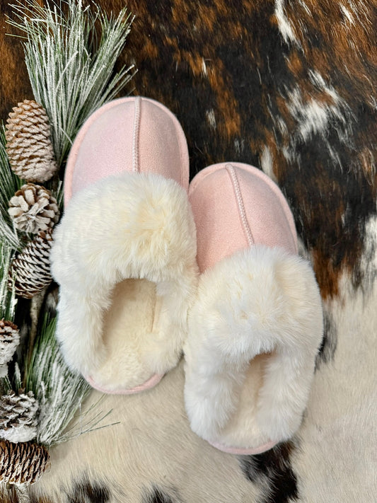 Let's Stay Home Pink Slippers