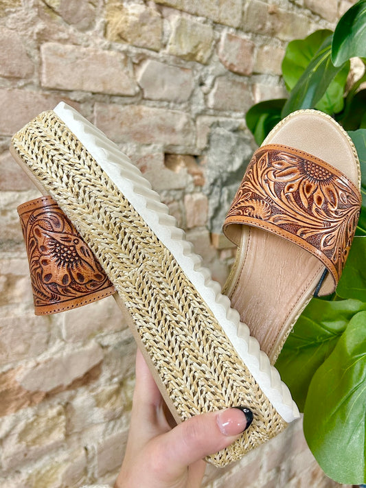 MYRA Tooled Leather Platforms