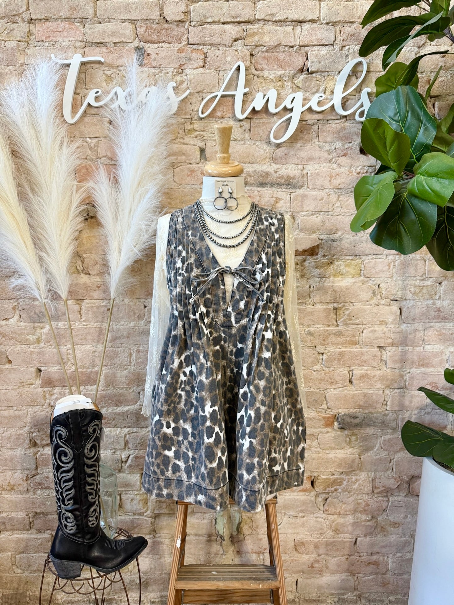 Don't Mind If I Do Dark Leopard Print Romper