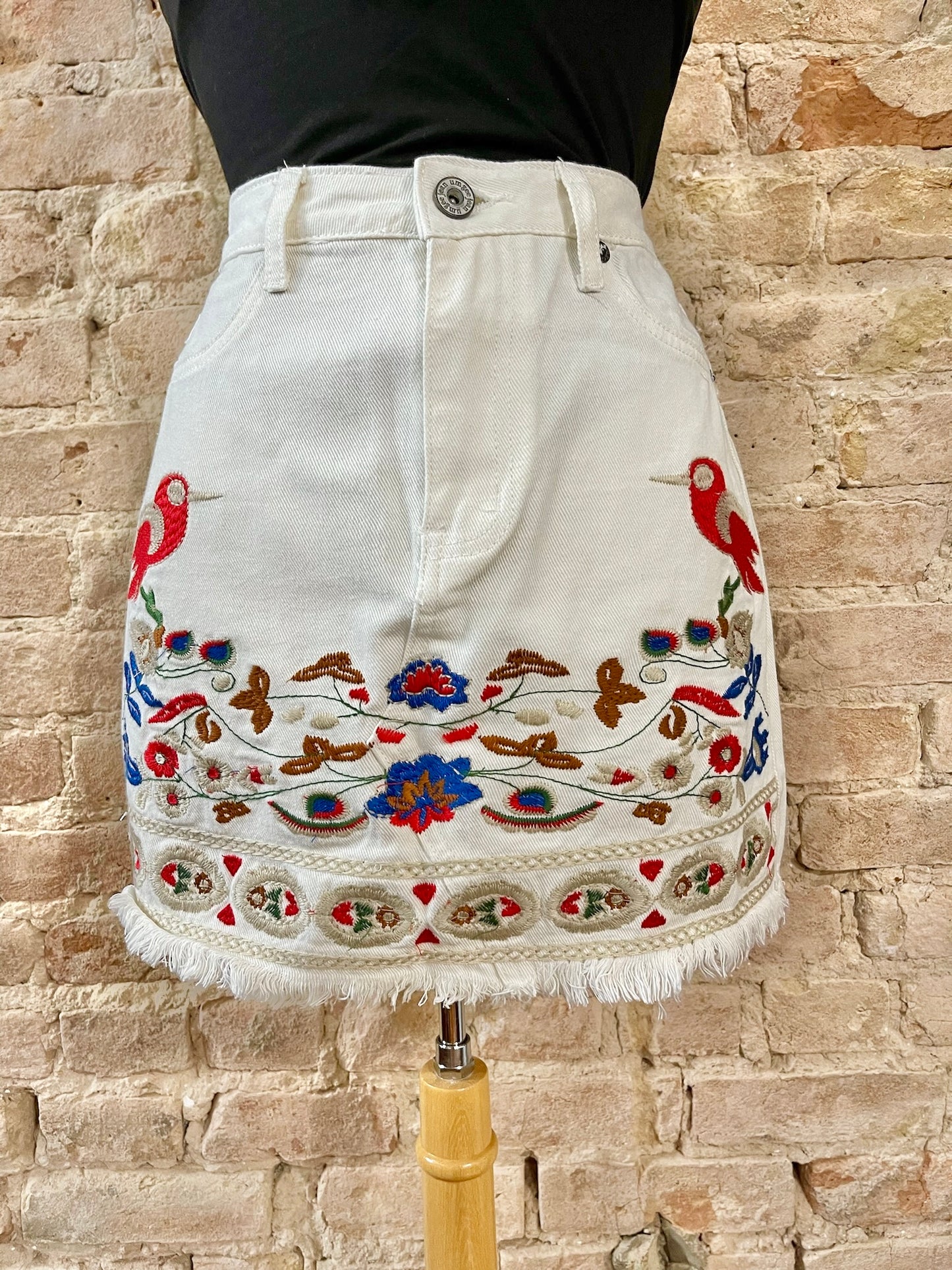 40% Off - Three Little Birds White Embroidered Skirt