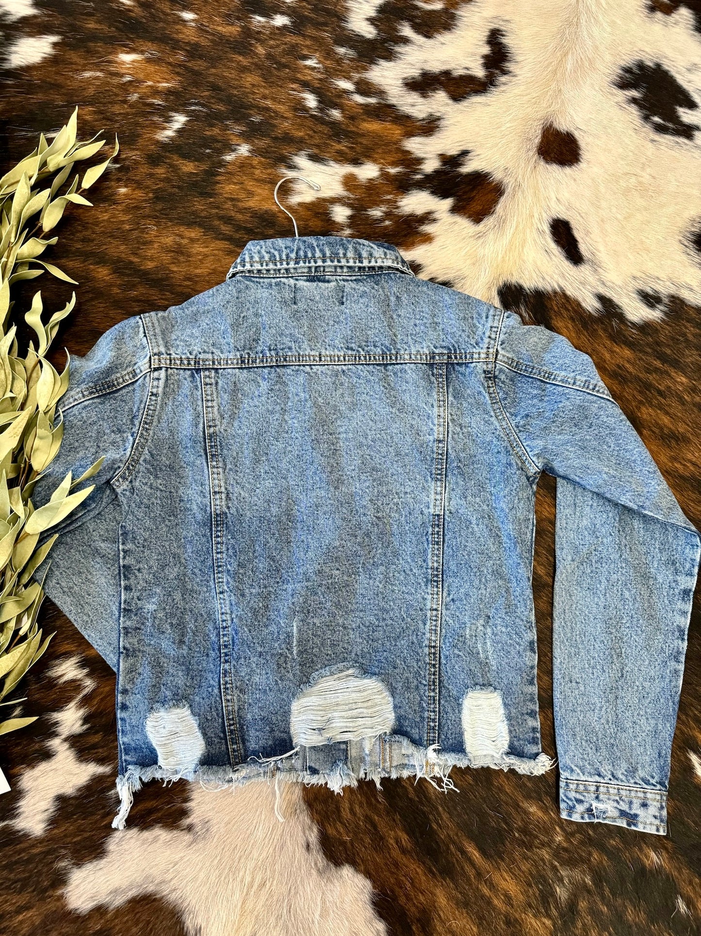 Drift Away Dark Denim Distressed Jacket