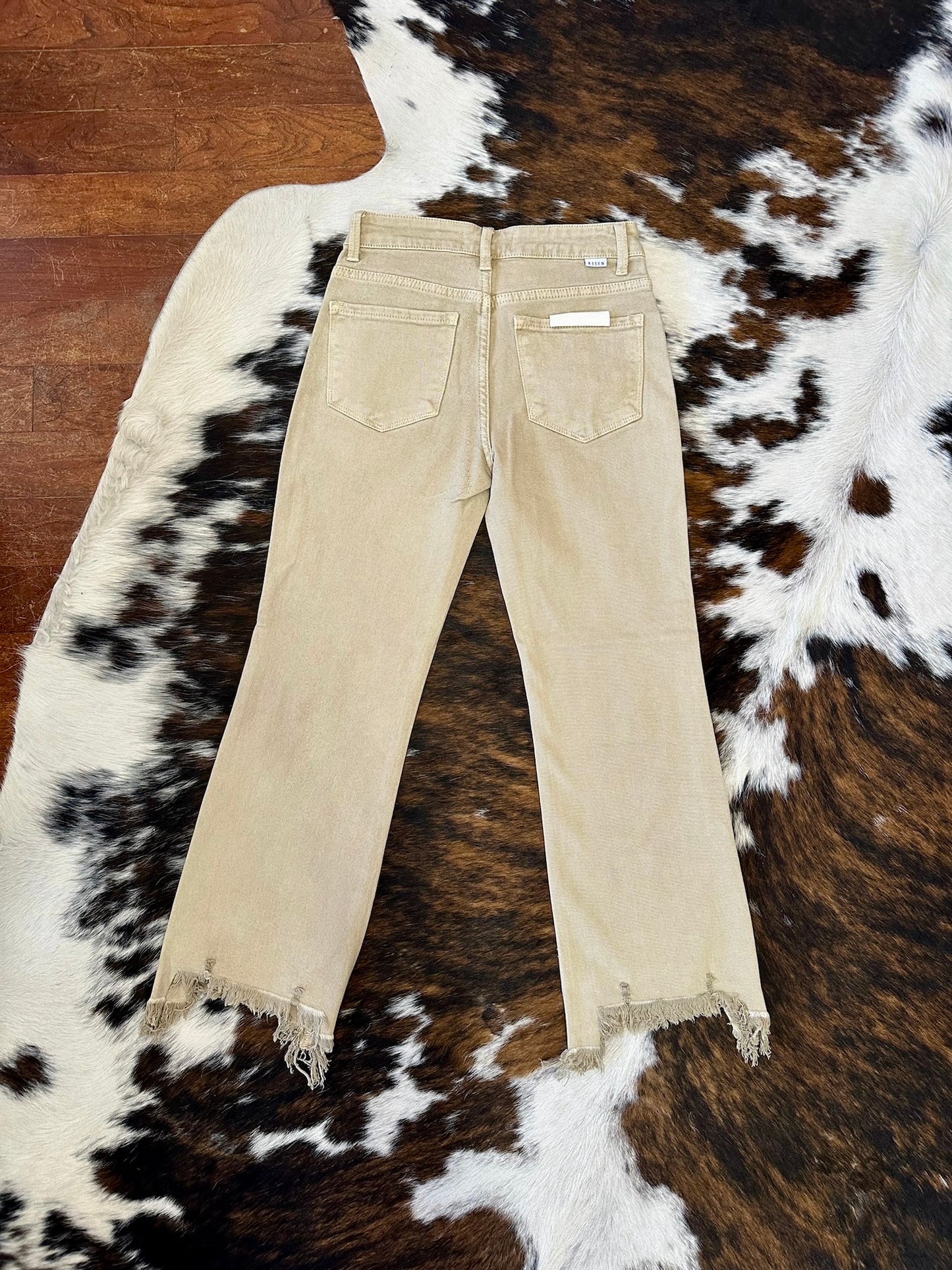 Let’s Kick It Khaki Straight Leg Risen Jeans