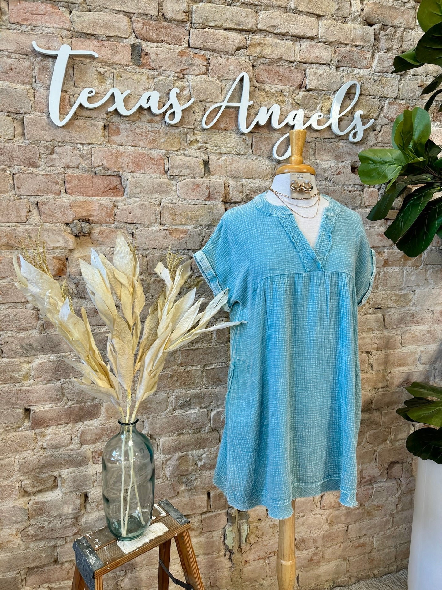 40% Off - Deep In The Heart Of Texas Teal Dress