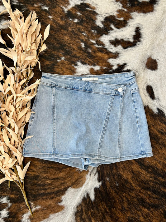 Let's Dance The Night Away Denim Risen Skort