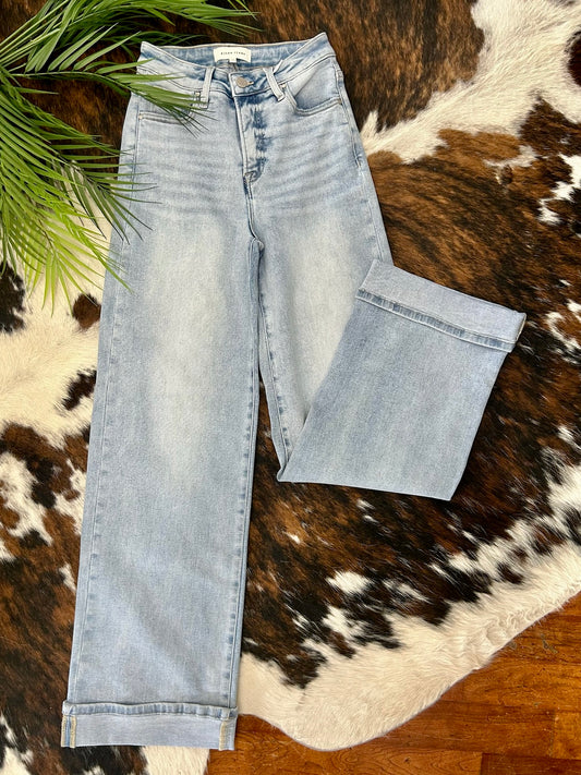 Light It Up Wide Leg Risen Jeans