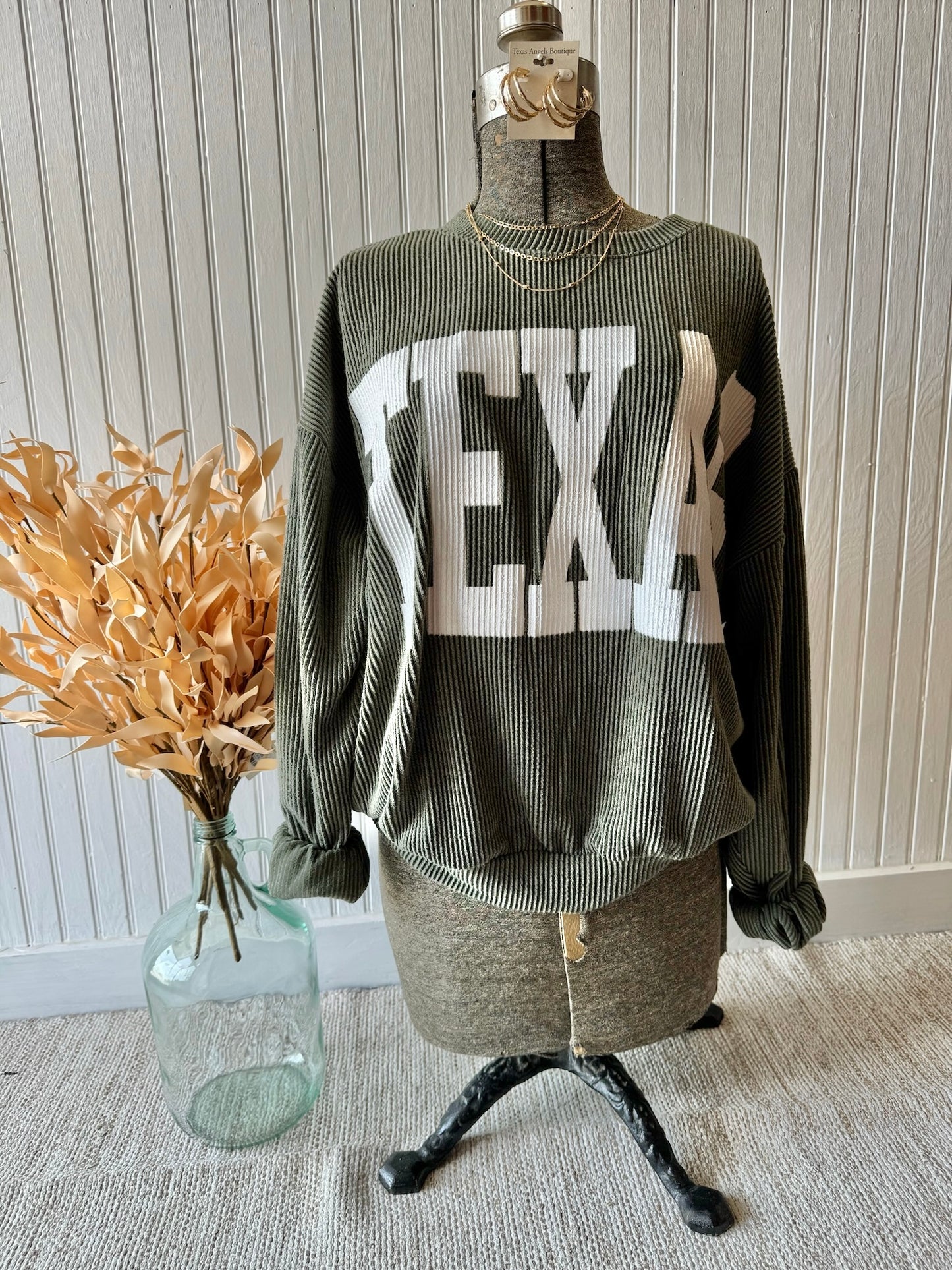 Olive Texas Pullover