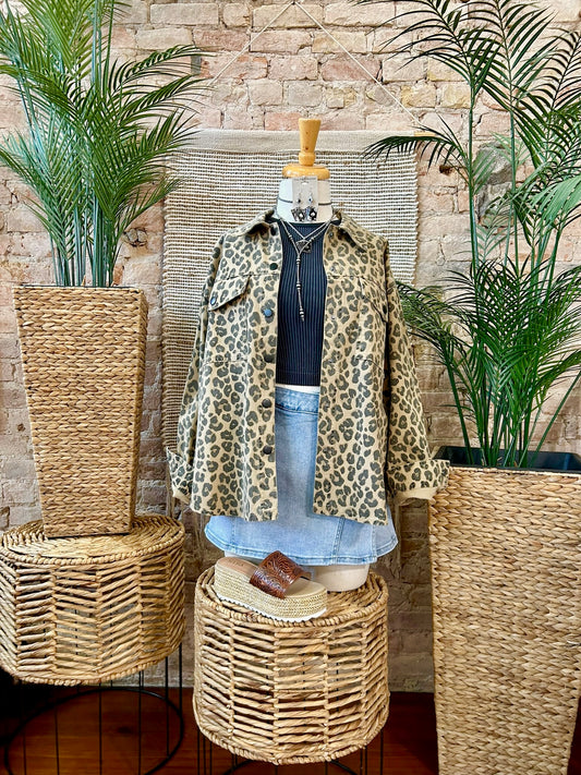 Feelin' Lucky Leopard Print Shacket