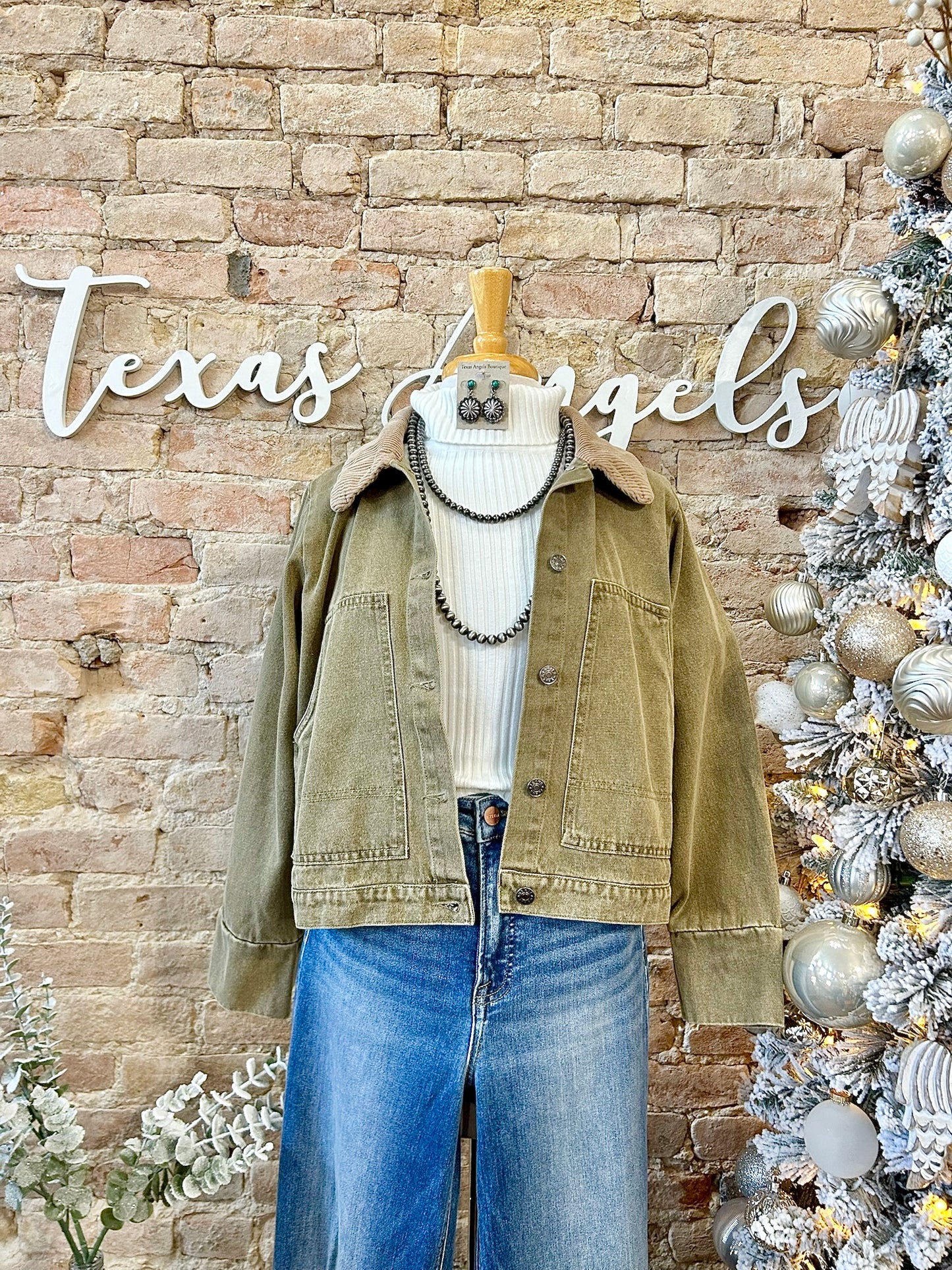 Joy To The World Olive Corduroy Jacket