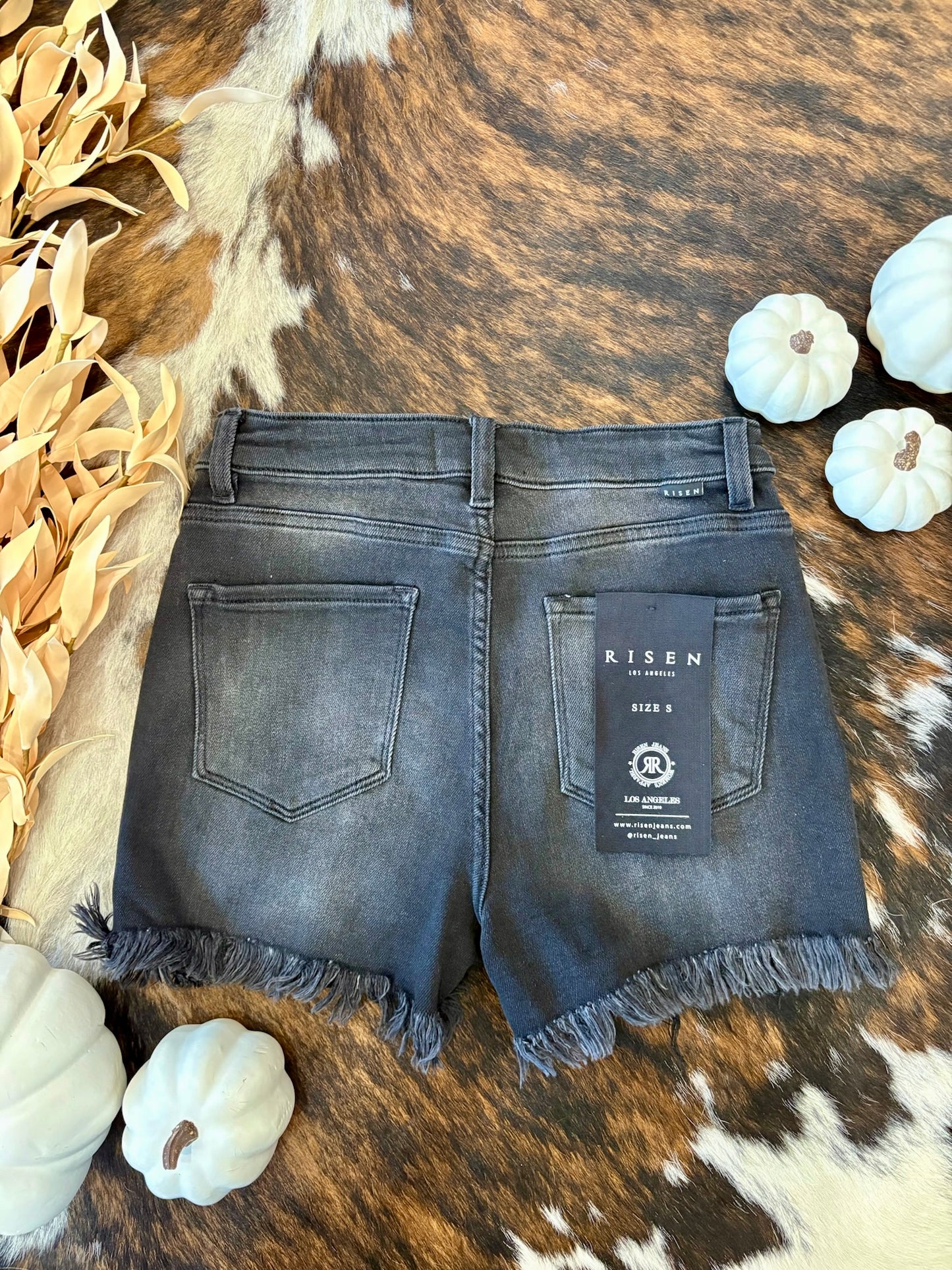 Backstage Pass Black Distressed Risen Shorts
