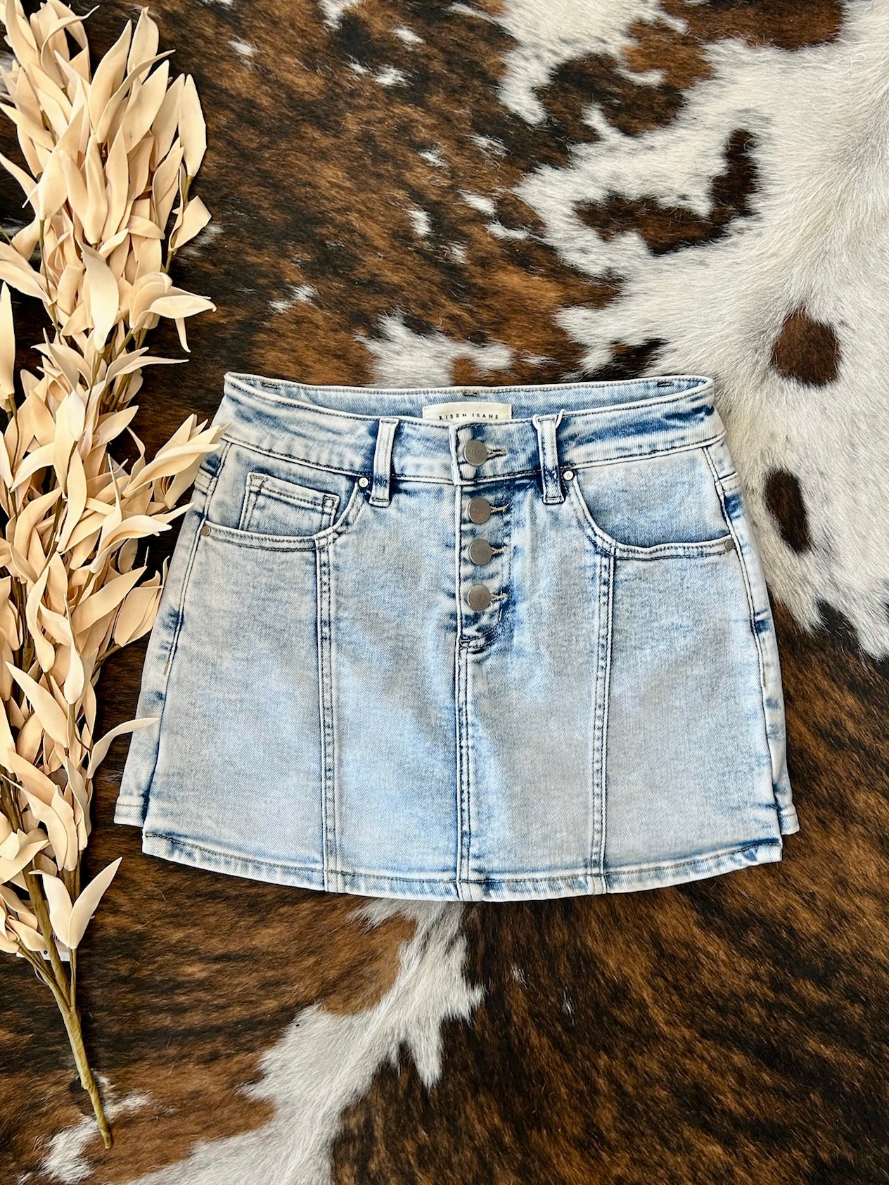 Your Secret Is Safe With Me Denim Risen Skort