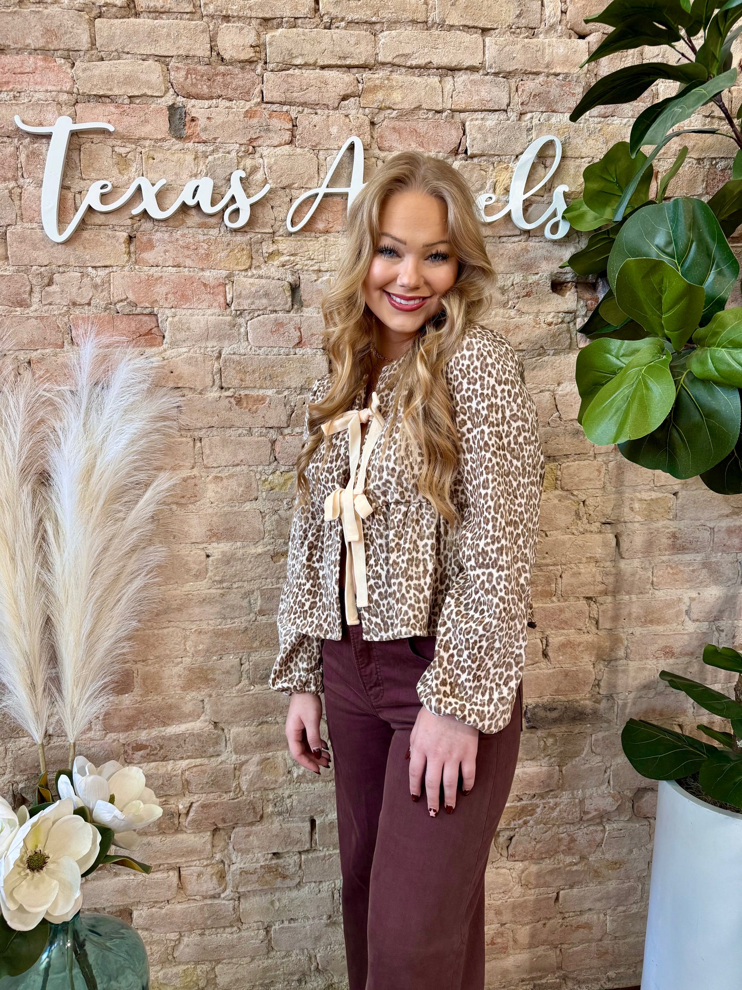 Never Leavin' You Leopard Print Blouse