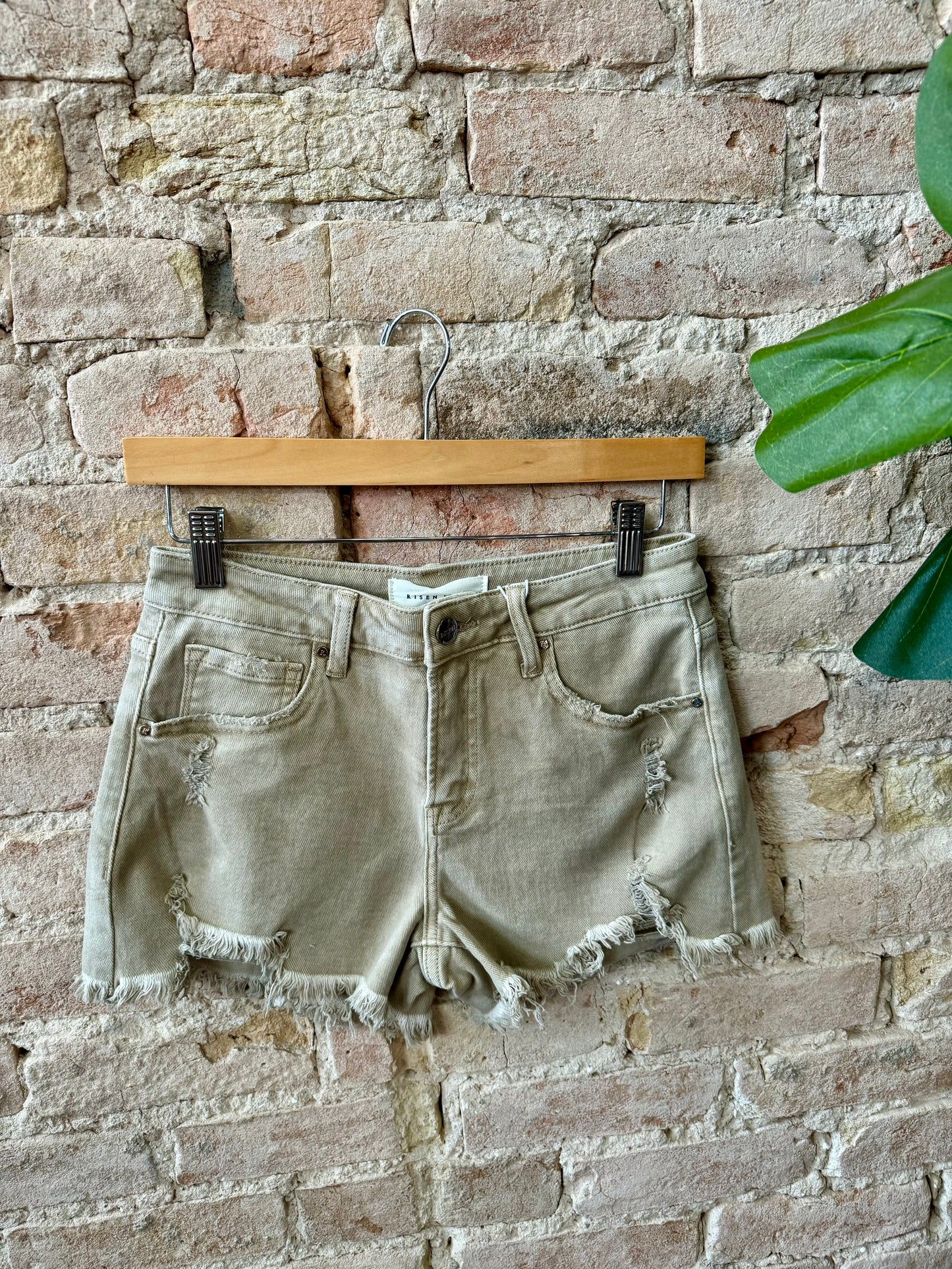 Kiss Goodbye Khaki Risen Shorts