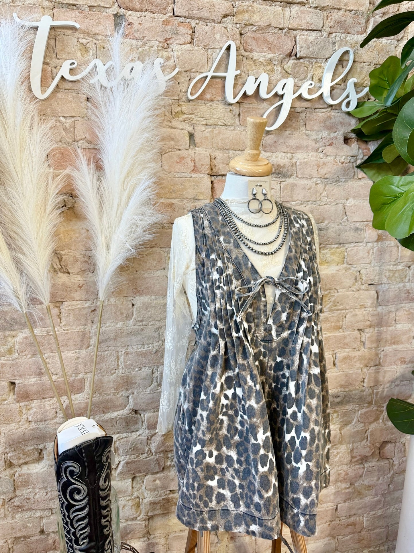 Don't Mind If I Do Dark Leopard Print Romper