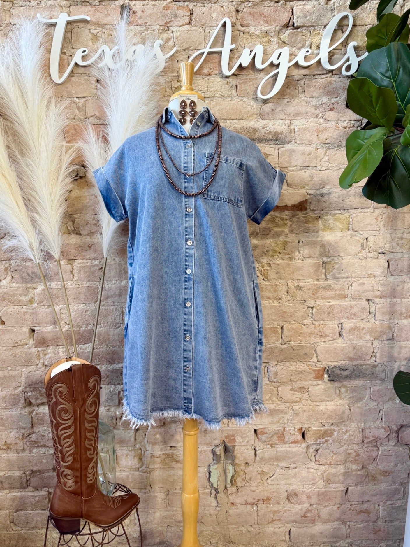 Roll The Rice Denim Dress
