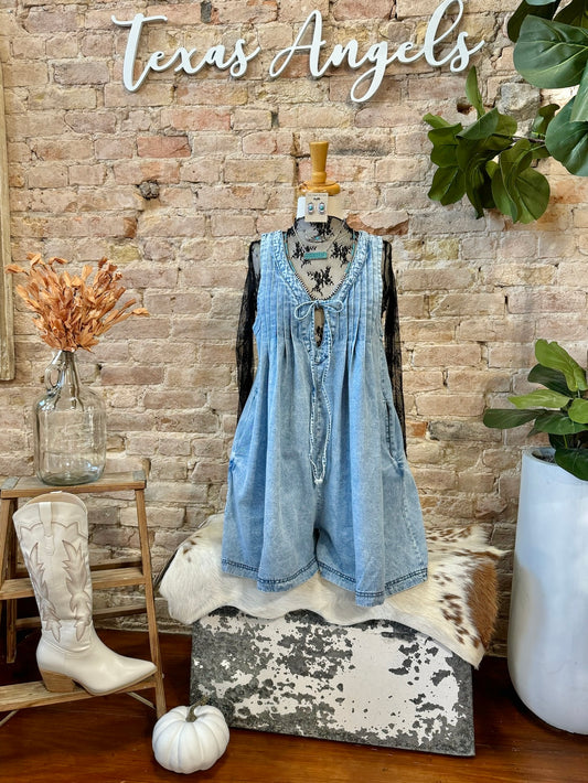 I Remember Everything Light Denim Romper