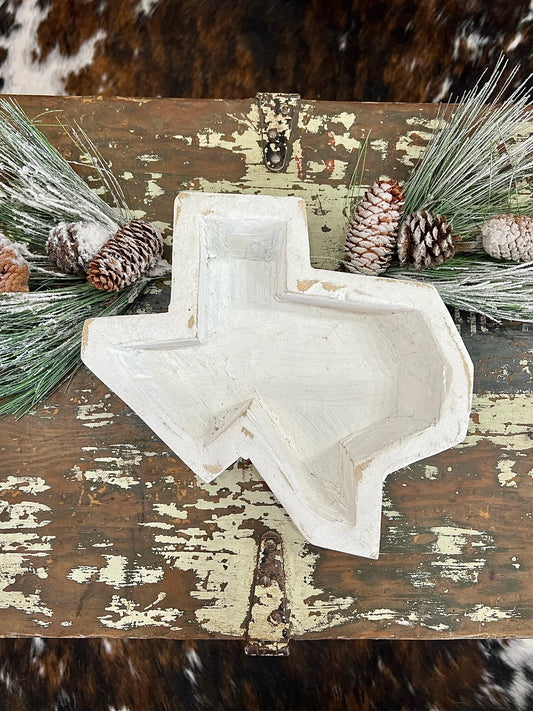 White Wooden Texas State Bowl