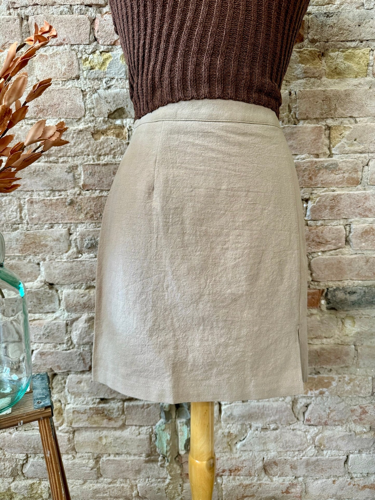 Seven PM Sharp Khaki Skirt