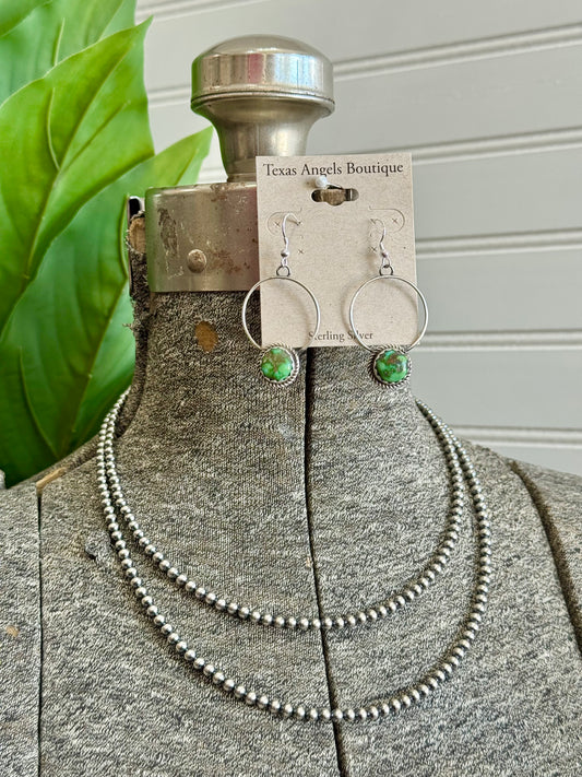 4MM Sterling Silver Navajo Pearls Necklace